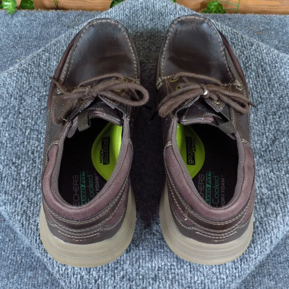 Skechers SN 66298 Mens Relaxed Fit Boat Shoe Size 9 Casual Walking Dark Brown